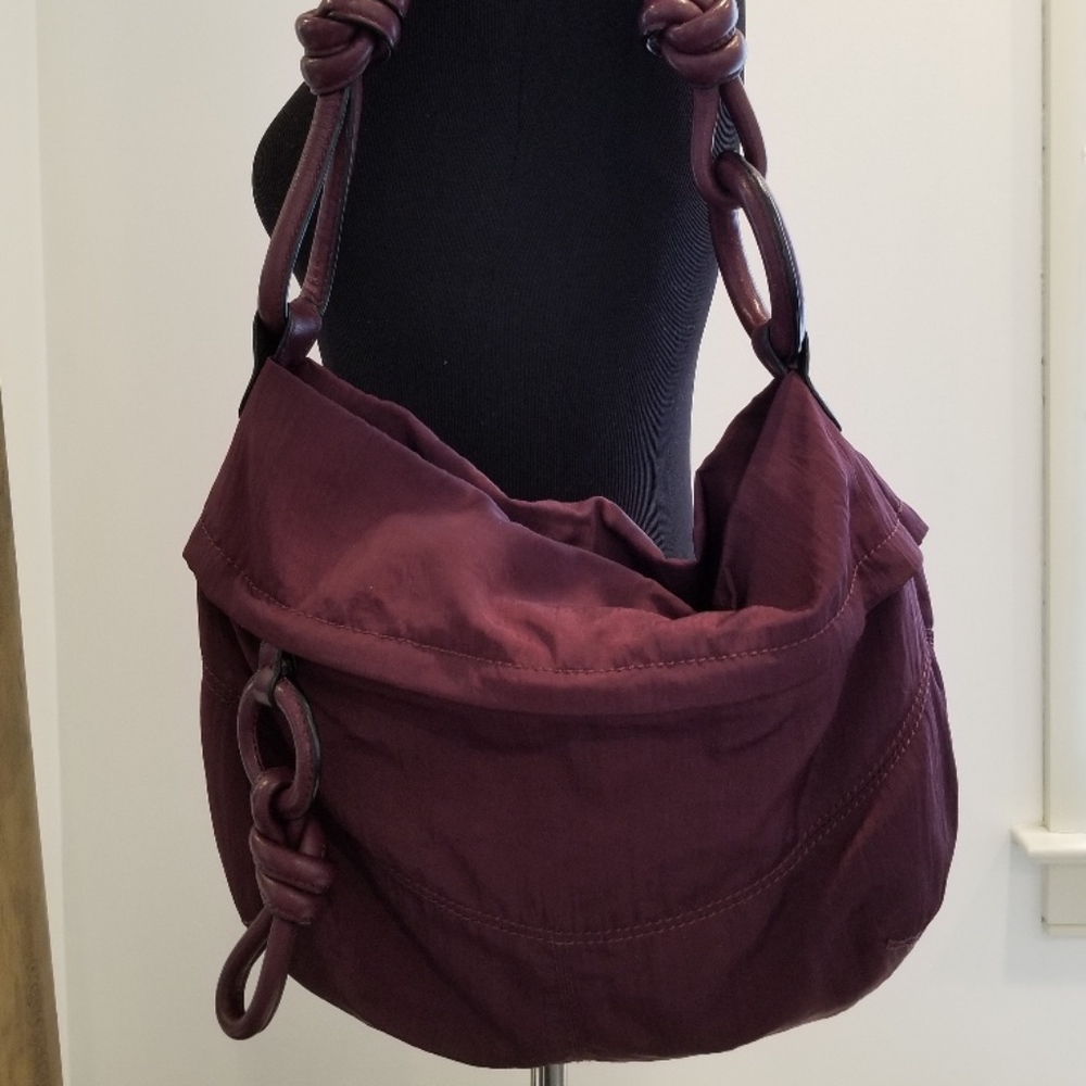 SEQUOIA Paris Burgundy Wine-color Nylon Hobo Bag